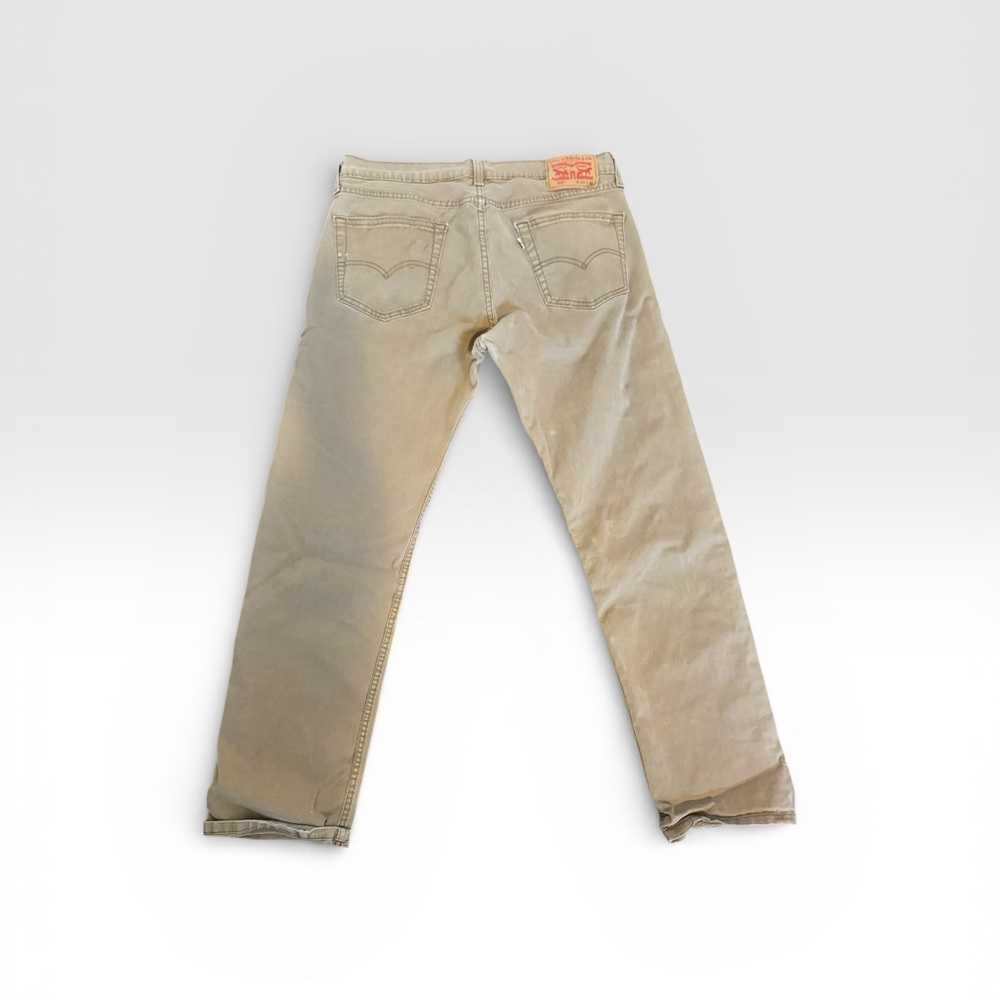 Levi's 505 Khaki Denim Jeans Distressed - Picture 2 of 10